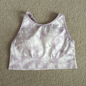 Avia purple and white marble sports bra.